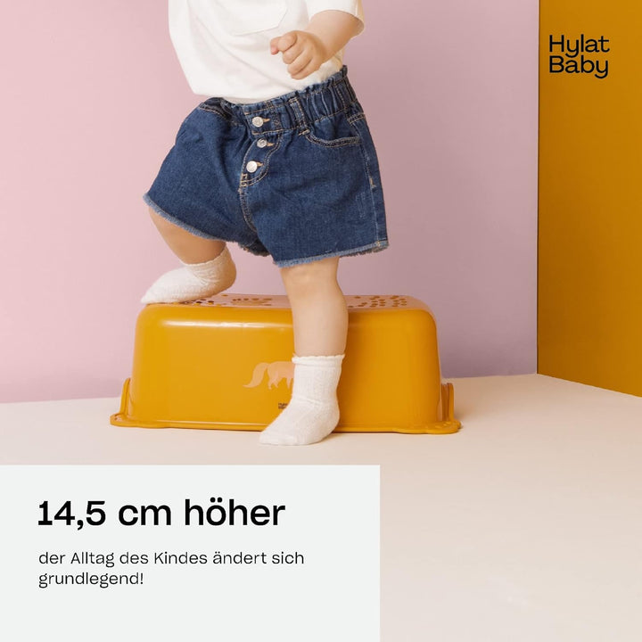 Hylat Baby Kinderhocker & Kindertoilettensitz Set - Rutschfester Tritthocker + Toilettenaufsatz für