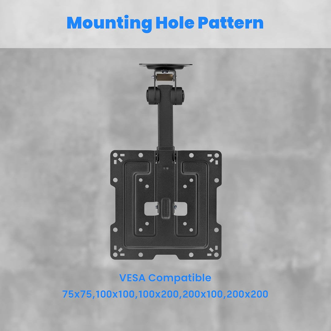 PureMounts TV Deckenhalterung für Fernseher, geeignet für 19-43 Zoll, klappbar, höhenverstellbar, sc