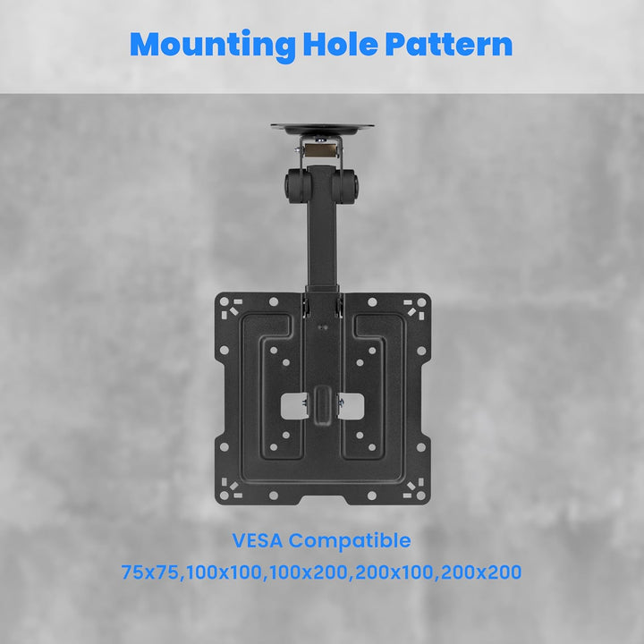 PureMounts TV Deckenhalterung für Fernseher, geeignet für 19-43 Zoll, klappbar, höhenverstellbar, sc