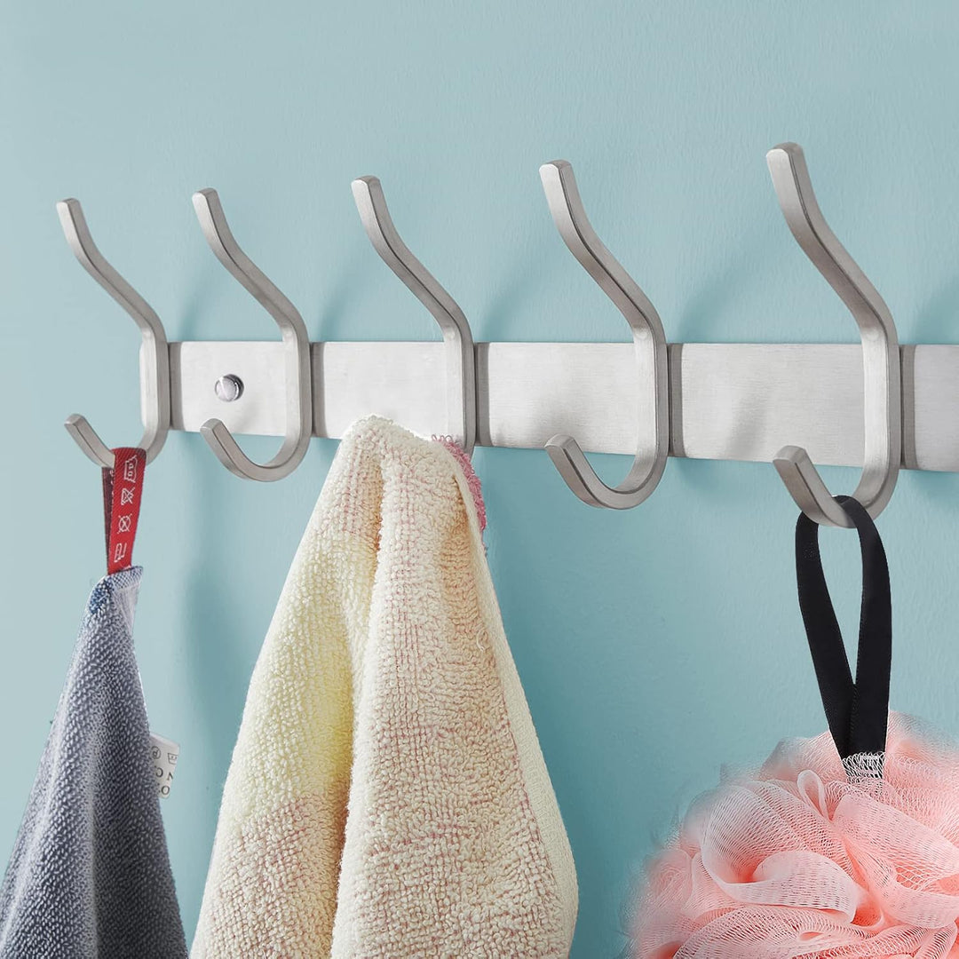 Garderobenhaken Edelstahl, Hakenleiste Kleiderhaken Wand mit 8 Haken, Garderobe Garderobenleiste Wan