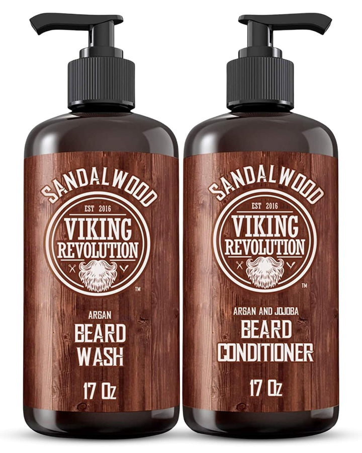 Viking Revolution Bart Shampoo & Conditioner Set - Erweicht, Glättet & Stärkt den Bartwuchs - Natürl