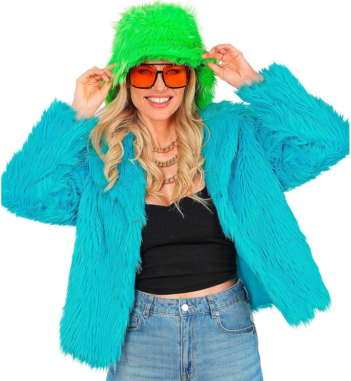 W WIDMANN MILANO Party Fashion - Damen Kunstfell-Jacke, flauschiger Pelz, Plüschjacke, Kostüm, Party