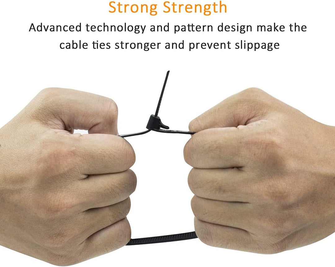 Meccion Wiederverwendbarer Kabelbinder 100 Stück UV-Beständig Starkes Nylon Wiederlösbar Kabelbinder