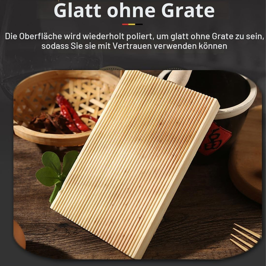 10 Stück Nudelherstellungs Set, Mit Ravioli-Stempel &amp; Gnocchi-Brett | Inkl. Nudelholz, Teigschneider