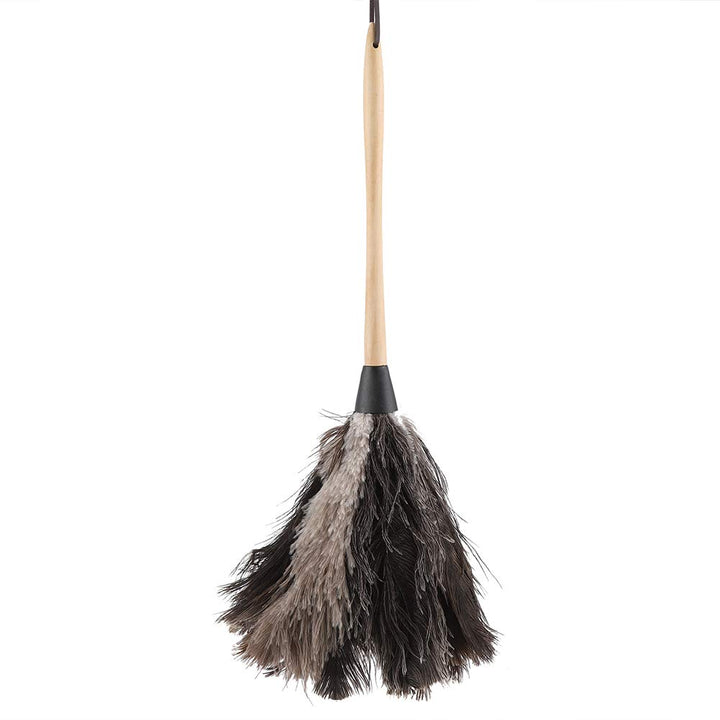 Handgemacht Staubwedel Waschbar Statisch Antitruthahn Straussenfeder Staubtuch mit Langem Holzgriff