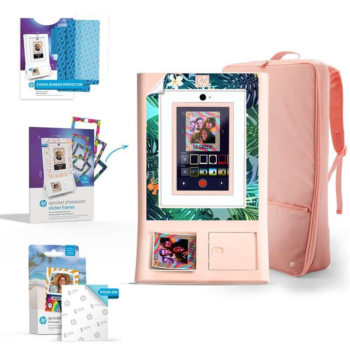 HP Sprocket Fotobox-Maschine Sofort-Farb-Fotodrucker (Pink) Geschenk-Paket + Zink-Papier (100 Blätte