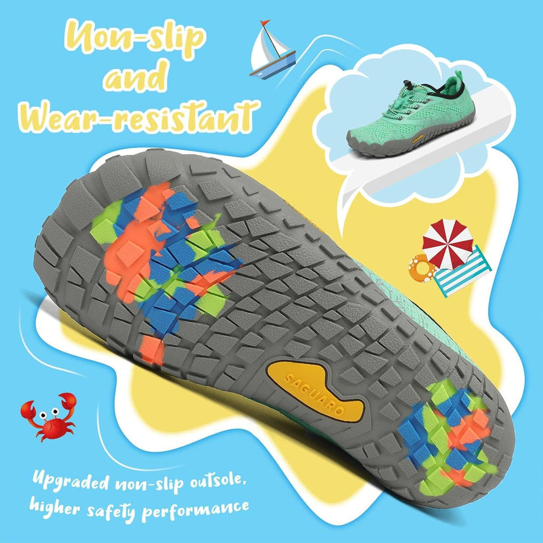 SAGUARO Kinder Barfussschuhe Schnell Trocknend Badeschuhe, 24-36 EU 27 EU Grün, 27 EU Grün