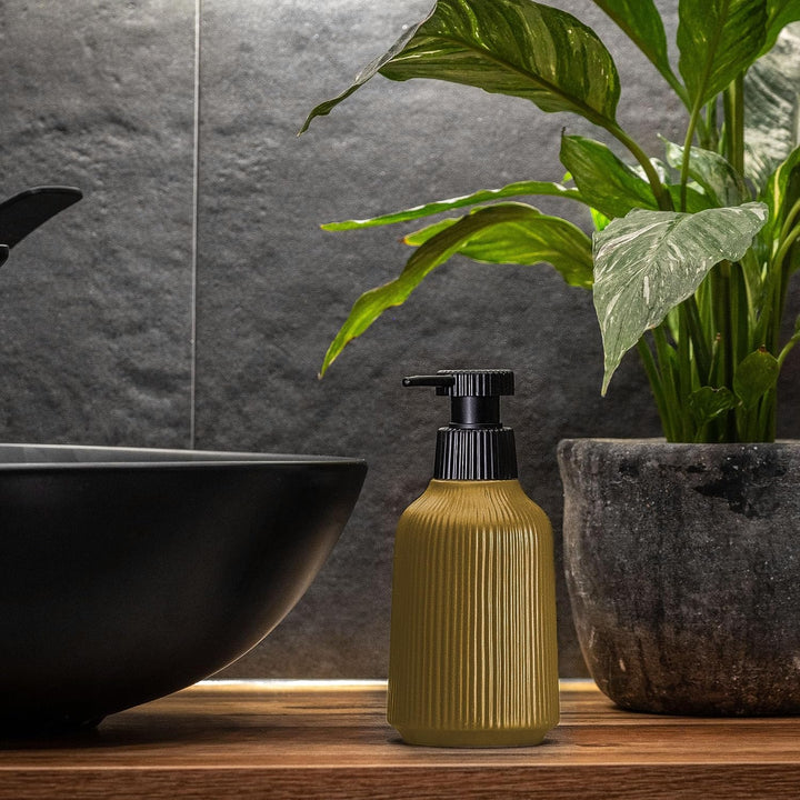 KADAX Badezimmer Zubehör Set, Modernes Badzubehör, Badaccessoires aus Keramik, Bad Accessoires (Gelb