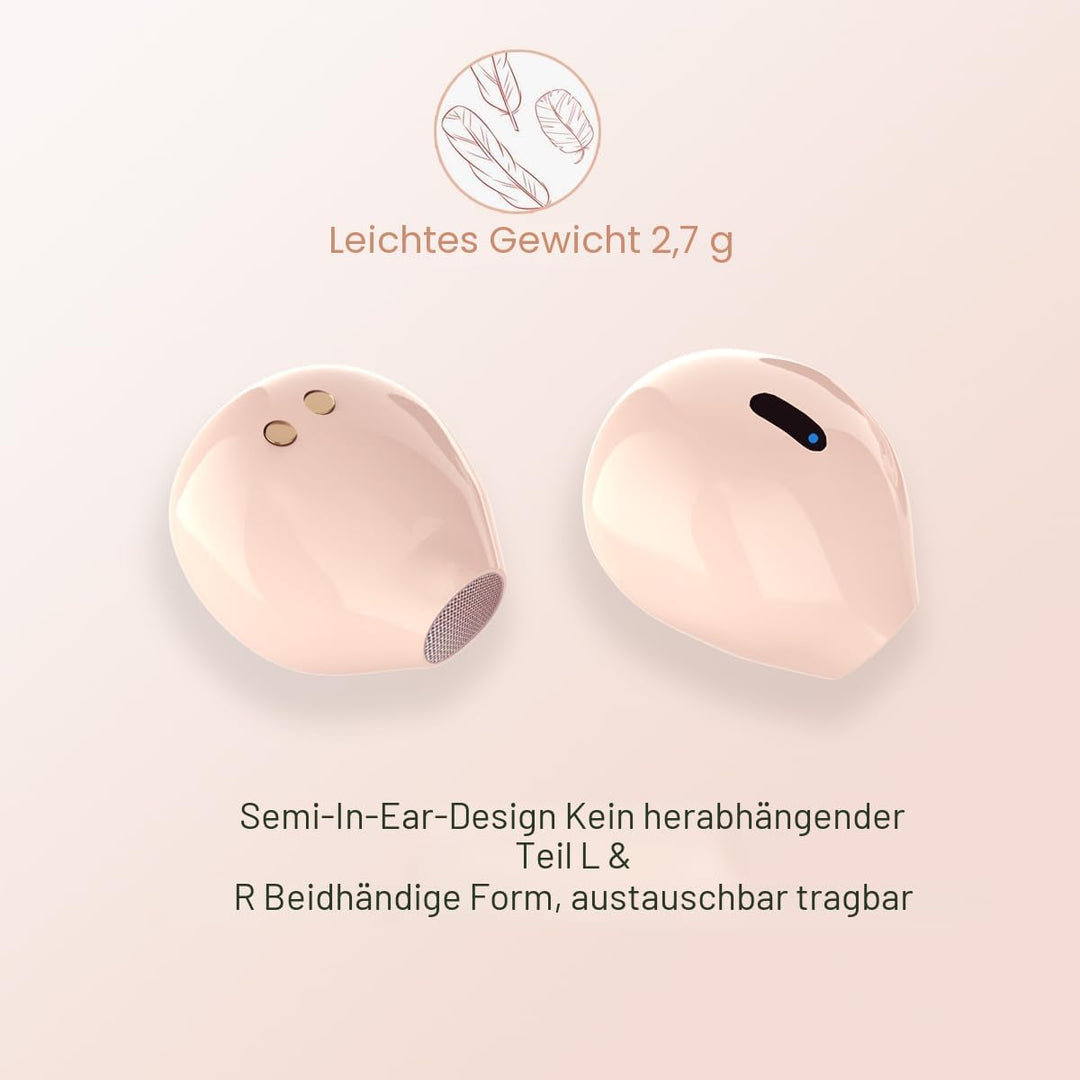 Mini Wireless Bluetooth Ohrhörer Kleine Kopfhörer Semi In-Ear Headset mit Ladetasche Freisprecheinri