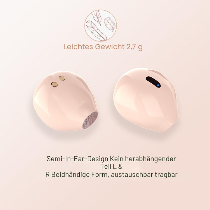 Mini Wireless Bluetooth Ohrhörer Kleine Kopfhörer Semi In-Ear Headset mit Ladetasche Freisprecheinri