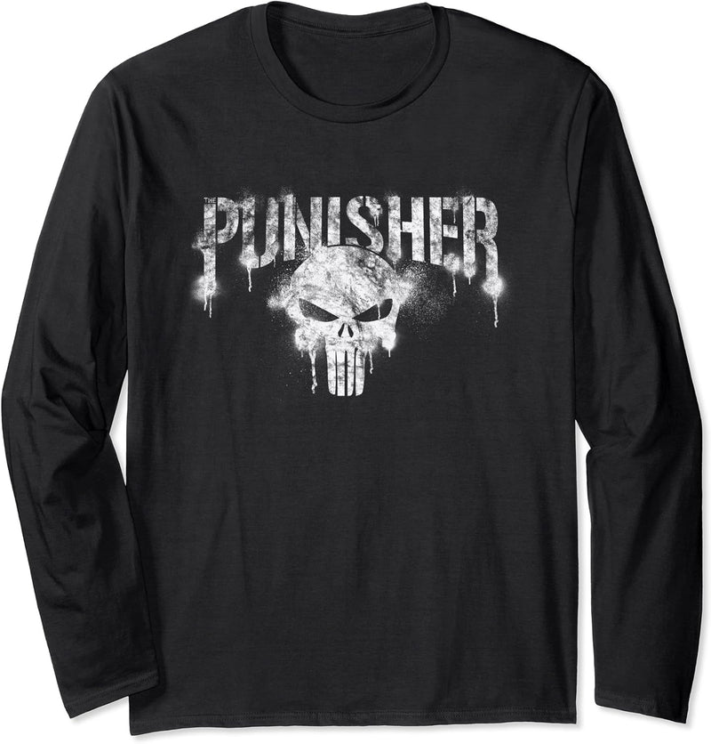 Marvel The Punisher Logo White Langarmshirt