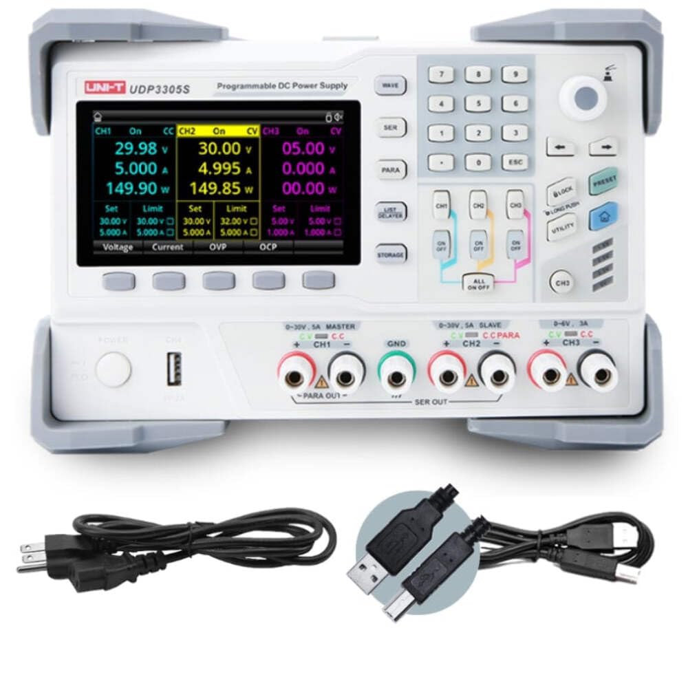 UNI-T UDP3305S programmierbares lineares DC Labornetzgerät Labor-Netzteil mit 4 Kanäle, 328W, 1mV,1m