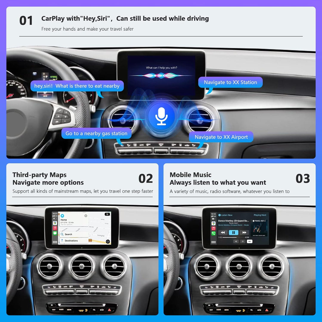 Road Top Wireless Carplay Android Auto für Mercedes Benz NTG5.0 C Klasse W205 GLC Klasse C350E, GLC2