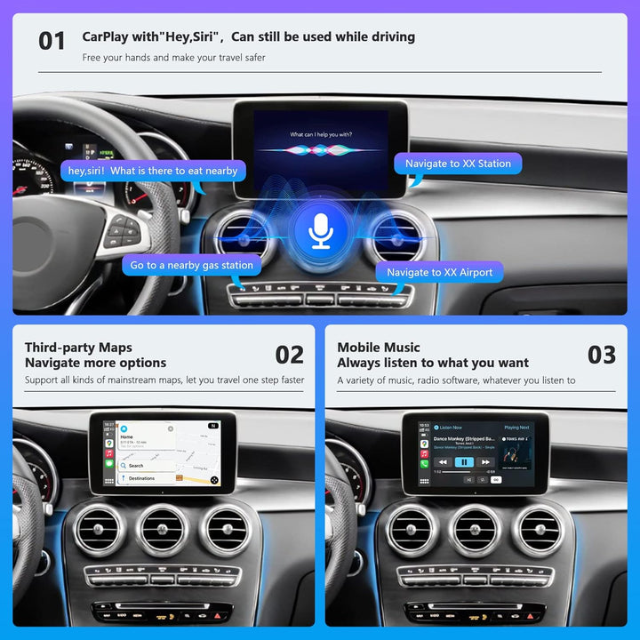 Road Top Wireless Carplay Android Auto für Mercedes Benz NTG5.0 C Klasse W205 GLC Klasse C350E, GLC2