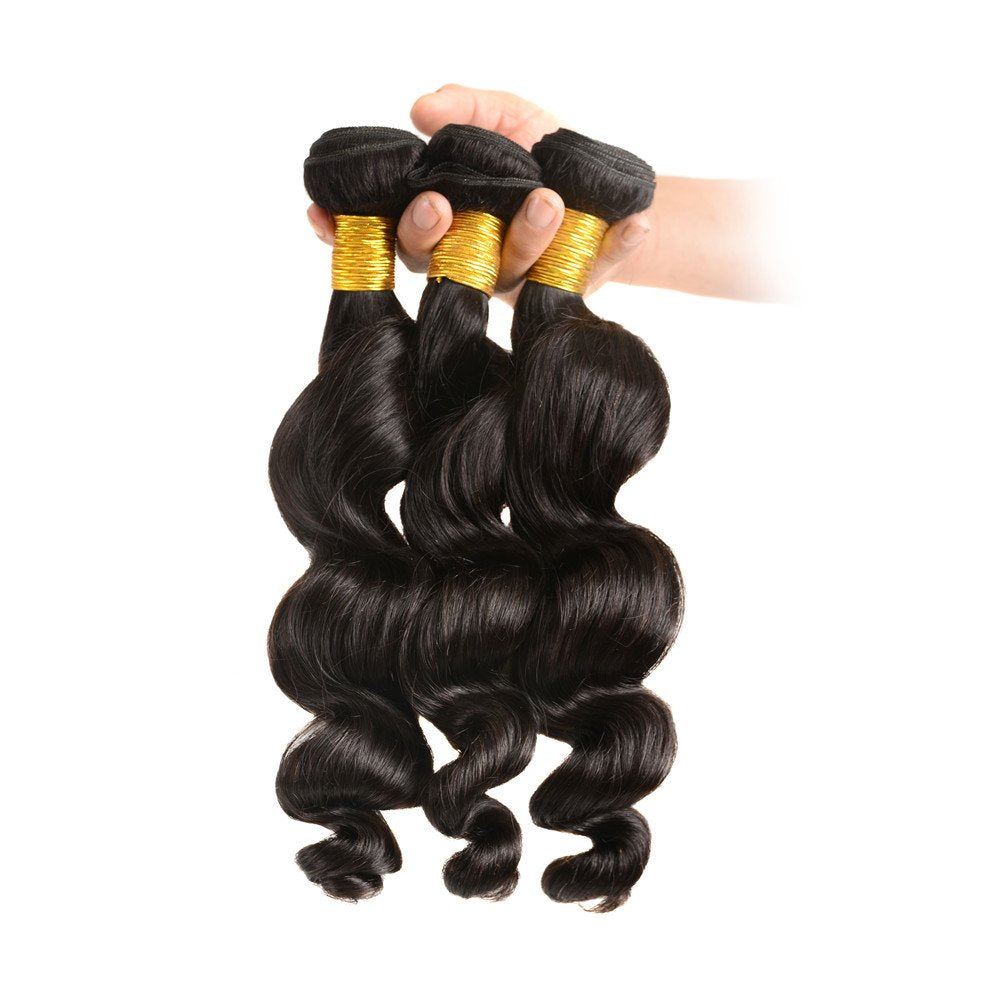 Huarisi Loose Wave Bundles Human Hair Bundles 10A Grade 100% Unprocessed Brazilian Virgin Hair Loose