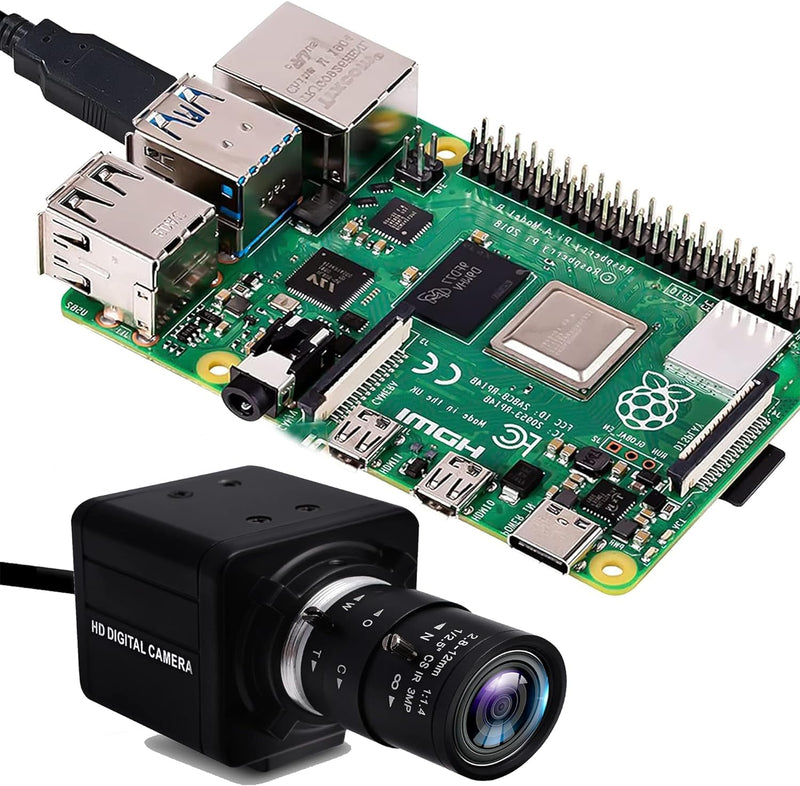 ELP 1080P Weitwinkel Web Kamera mit 2.8-12mm Zoom Objektiv,IMX323 Sensor Webcam Plug & Play für PC,D