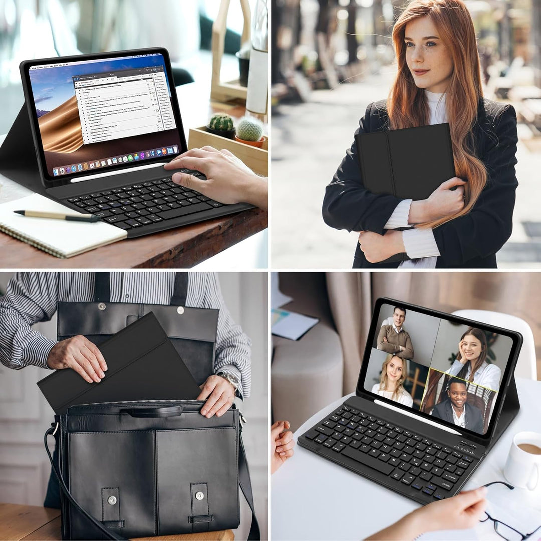Samsung Galaxy Tab A9 Plus 11 Zoll 2023 Hülle Tastatur, Galaxy Tab A9 Plus Hülle mit QWERTZ Deutsche