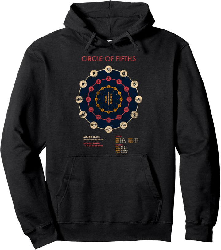 Musik Theorie Quintenzirkel Dur Moll Akkorde Tonleiter Pullover Hoodie