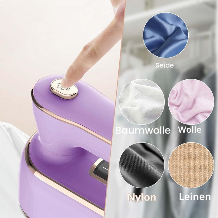 ZStarlite Steamer Dampfbügeleisen Kleidung Keramikplattendesign, Faltbares 1000W Dampfglätter Reiseb