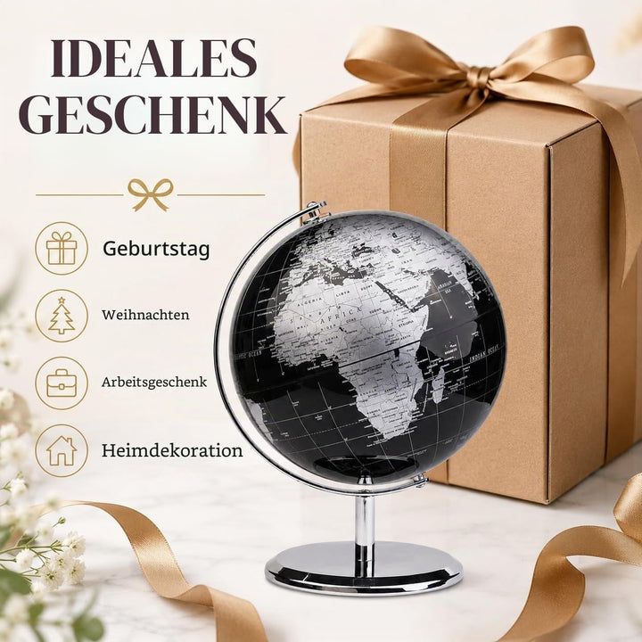 Exerz 20cm Globus - Englische Karte - Schüler-Globus - Mit Einem Metallfuss Pädagogisch/Geografisch/