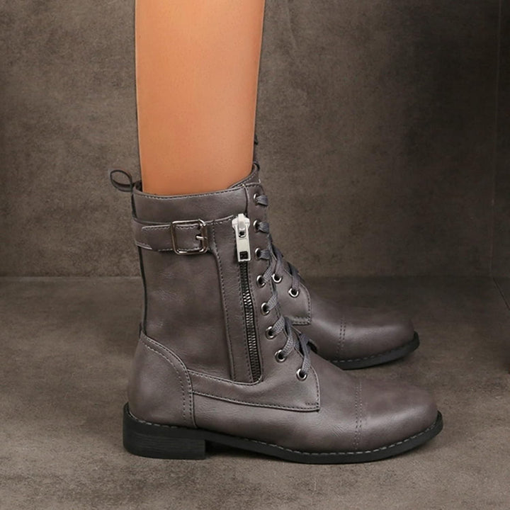 Schuhe Stiefel Ferse Stiefel Reissverschluss Motorrad Seitenstiefel Ritter Chunky Booties Stiefel fü