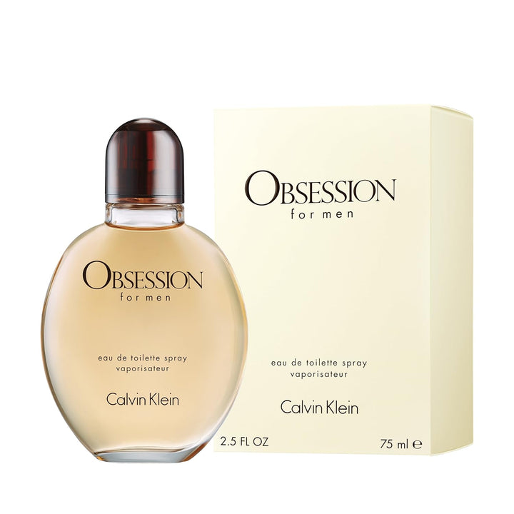 CALVIN KLEIN Obsession Eau de Toilette for him, holzig-orientalischer Herrenduft, 75ml