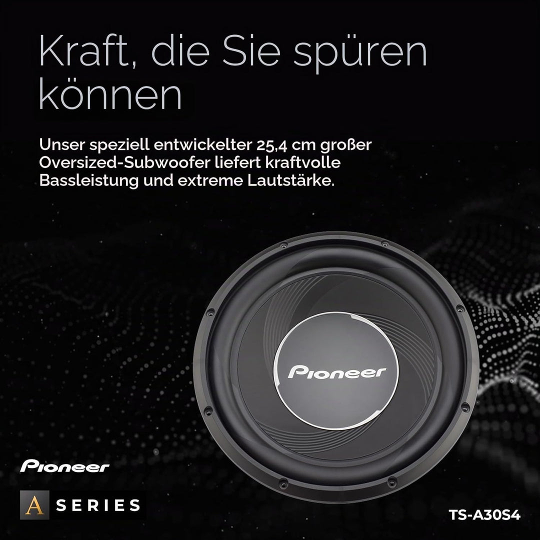 PIONEER TS-A30S4 Subwoofer (1.400 W), 30 cm/12", IMPP Membran für kraftvollen Klang, kontinuierliche