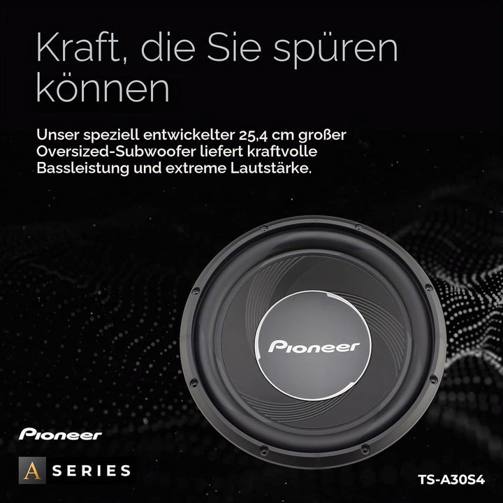 PIONEER TS-A30S4 Subwoofer (1.400 W), 30 cm/12", IMPP Membran für kraftvollen Klang, kontinuierliche