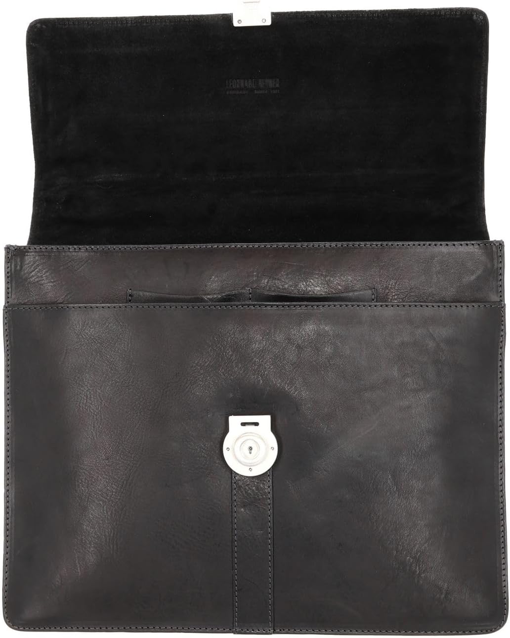 Leonhard Heyden Bergamo Aktentasche Leder 40 cm Laptopfach Schwarz, Schwarz
