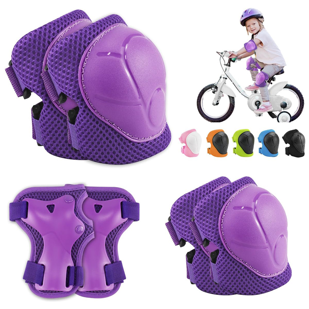 Skateboard-Protektoren für Kinder, 6-in-1 für Skateboarding, Rollschuhlaufen und Radfahren (lila)