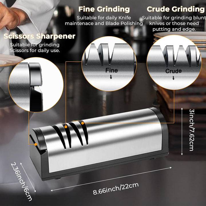 Flechazo Elektrischer Messerschärfer, USB-C Aufladbar, Tragbar, Kunststoff, für Grobe und Feine Klin