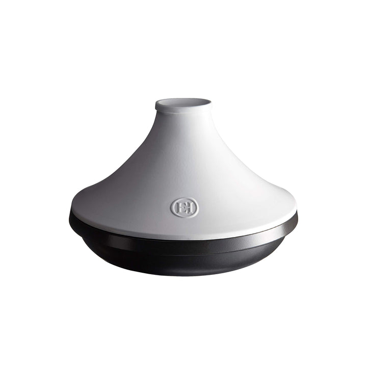 Emile Henry EH779566 Tajine Delight, Keramik, Induktion, 4 Liter, Schwarz Weiss, Weiss