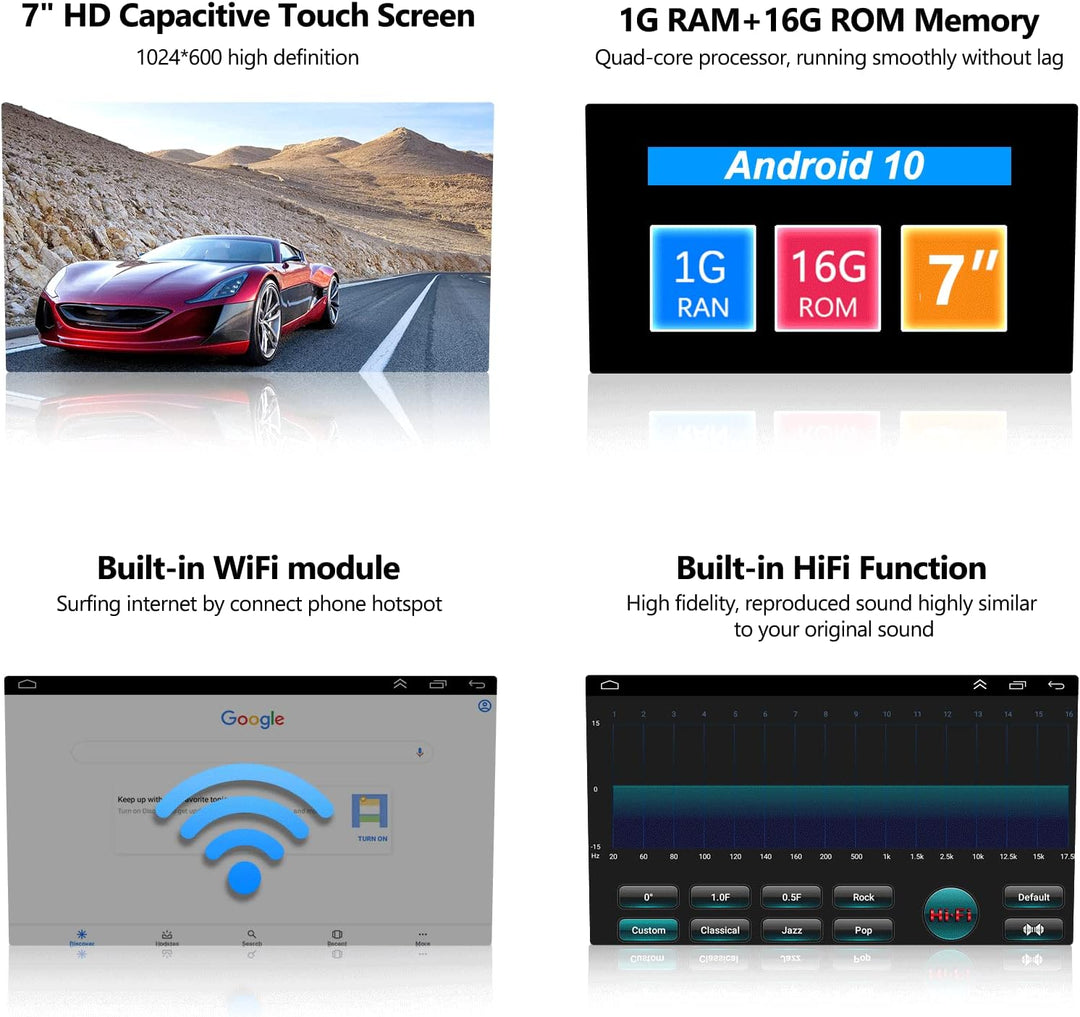 CAMECHO Android 10.0 Autoradio mit Carplay Wireless für VW Golf 5 Golf 6 Polo Tiguan, 7-Zoll Bildsch