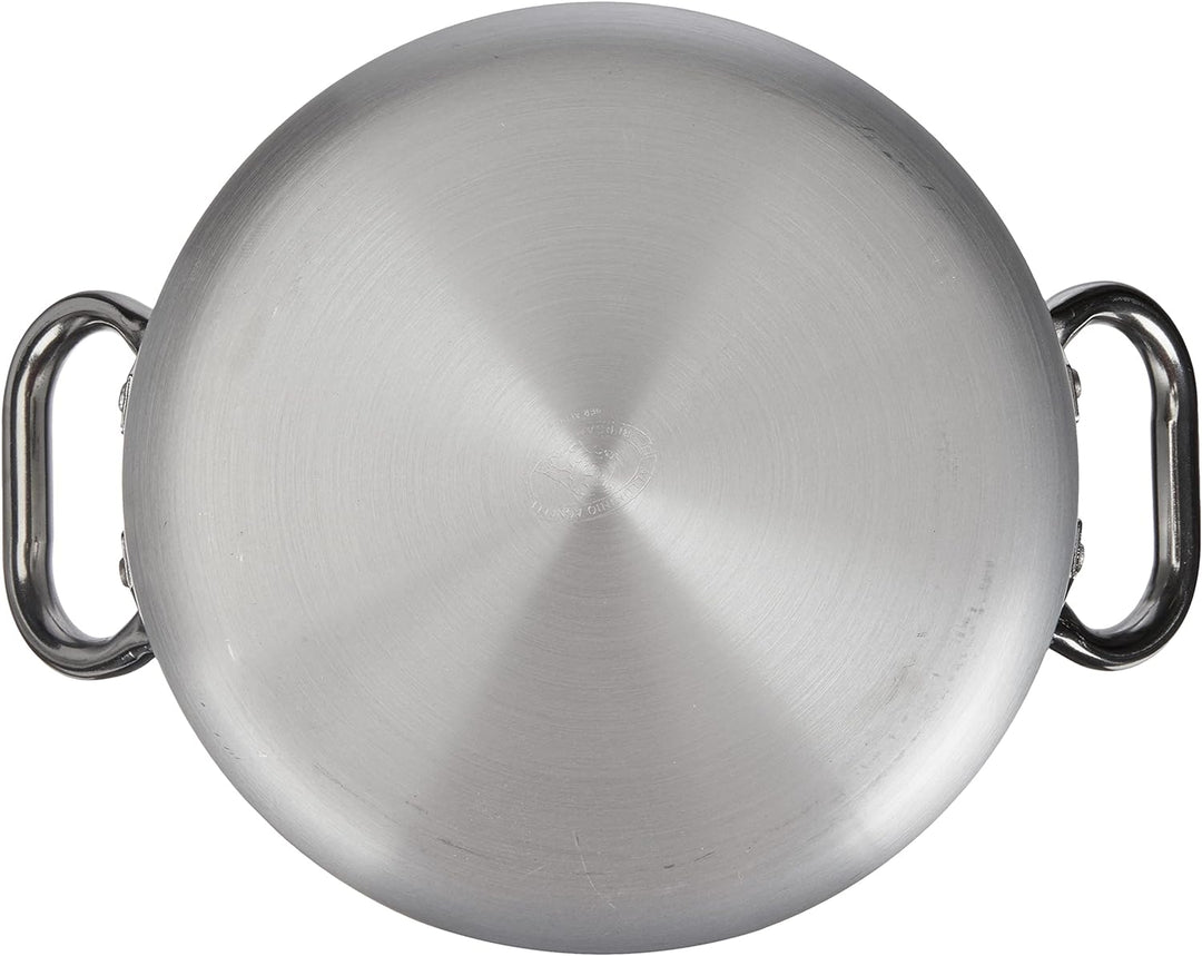Pentole Agnelli Platinum Kasserolle, Aluminium, 2 Griffe aus Edelstahl, Silberfarben 24 cm Silber/sc