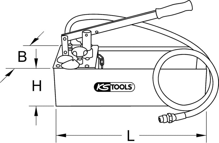 KS Tools 902.2004 Edelstahl Druck-Prüfpumpe, 12 Liter