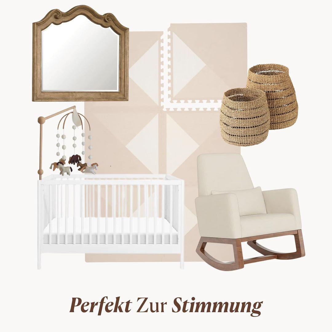 Toddlekind Puzzlematte Kinder, 6-Tlg. Inkl. Rand – Baby-Puzzlematten & Puzzle Bodenmatte, Ungiftige