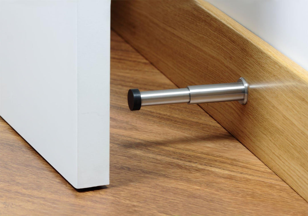 Türstopper für Wandmontage | Länge Verstellbar: 88-128 mm | Edelstahl AISI 304 | Gummi aus Natursili