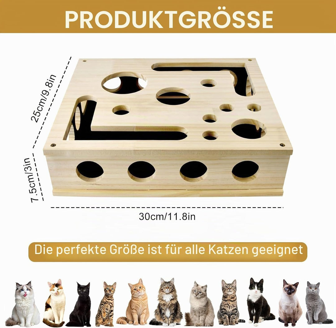 Beschäftigungsbox Krallenfeile Katzen - 30X25X8CM Katzen Kratzbrett, Enrichment für Katzen, Kratzspi