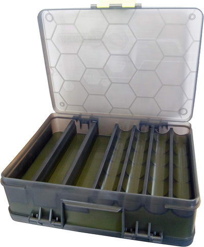 Fox Matrix Double sided Feeder & Tackle Box - Angelbox für Feederkörbe & Angelzubehör, Tacklebox für