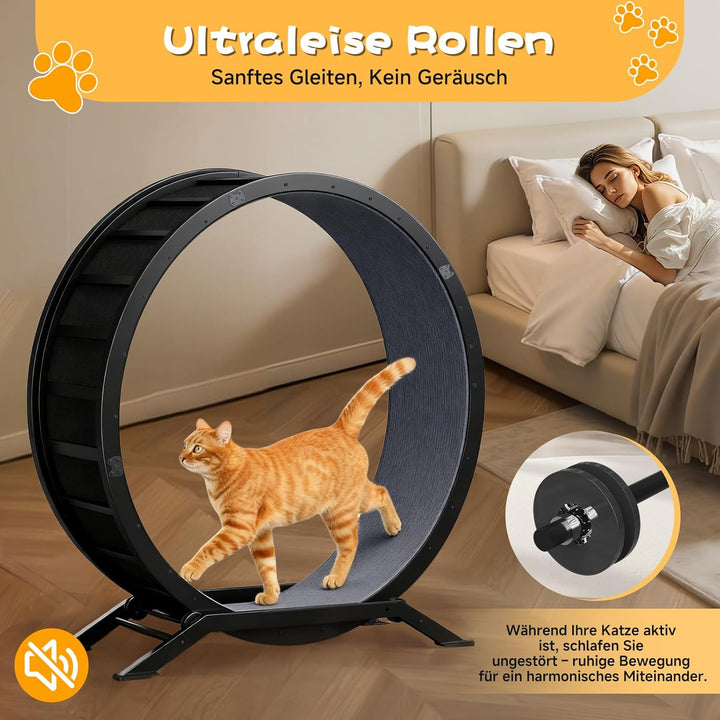 GTPLAYER Katzenlaufrad, laufrad Katze, Extra grosser 100 cm, ultraleises Laufrad mit Abnehmbarer Tep