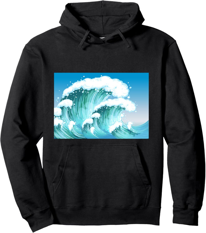 Gigantische Meereswellen Coole Surfing Enthusiast Surfer Pullover Hoodie