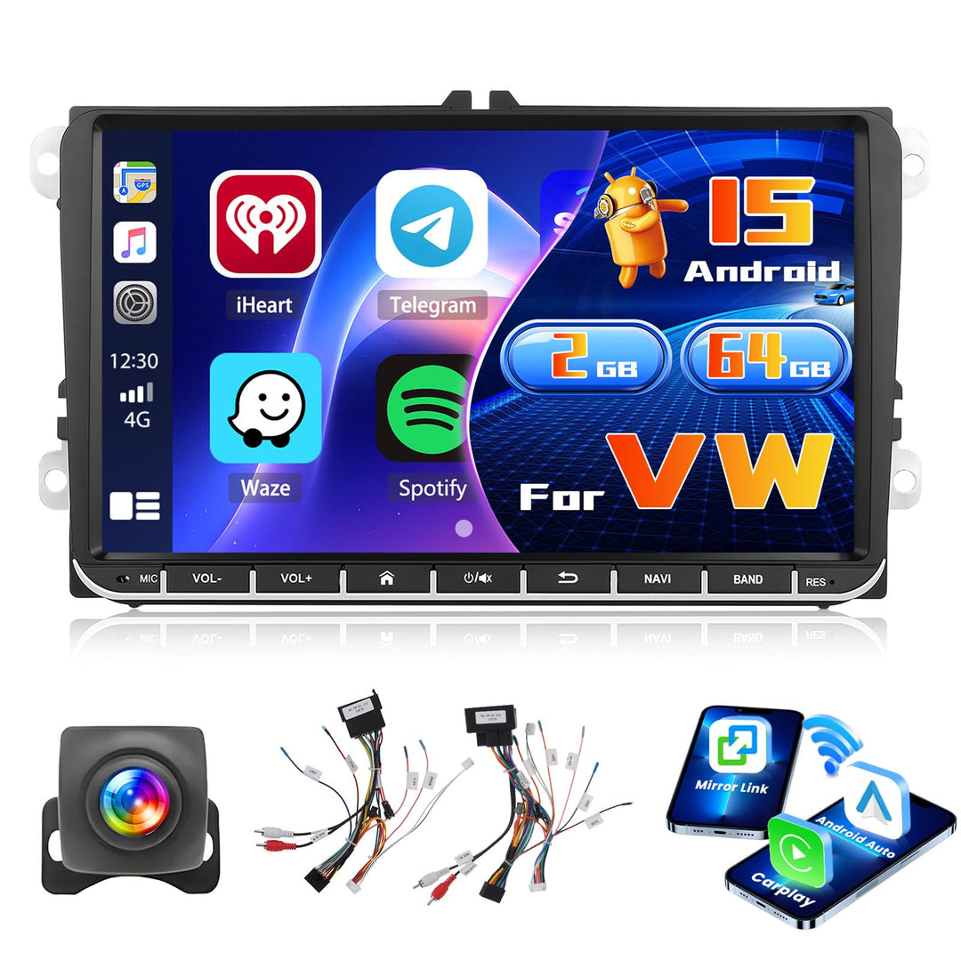 Radio für VW Golf 5 Golf 6 Skoda Polo Passat Tiguan Touran Android 2+64G mit Wireless CarPlay Androi