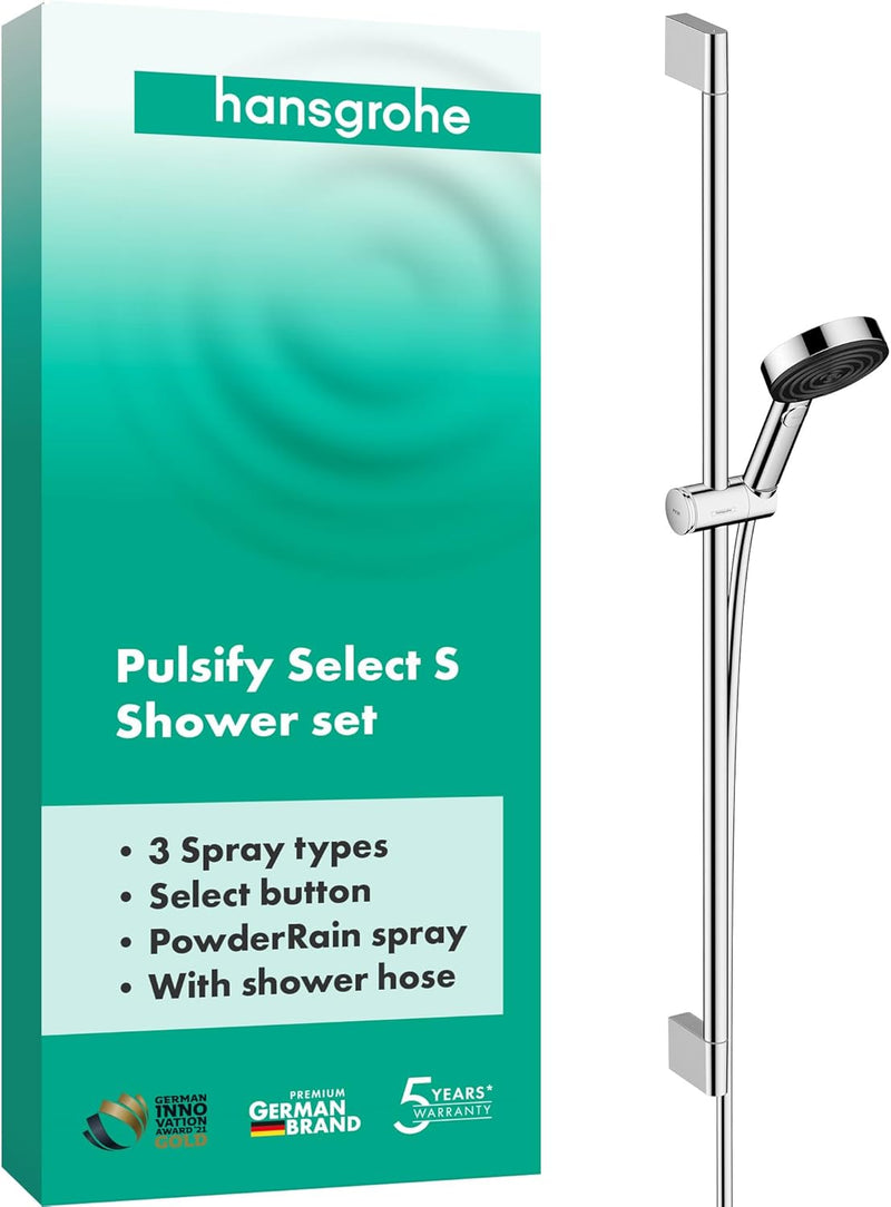 hansgrohe Duschset Pulsify Select S, Duschkopf mit Schlauch und Halterung, verstellbar, Handbrause m