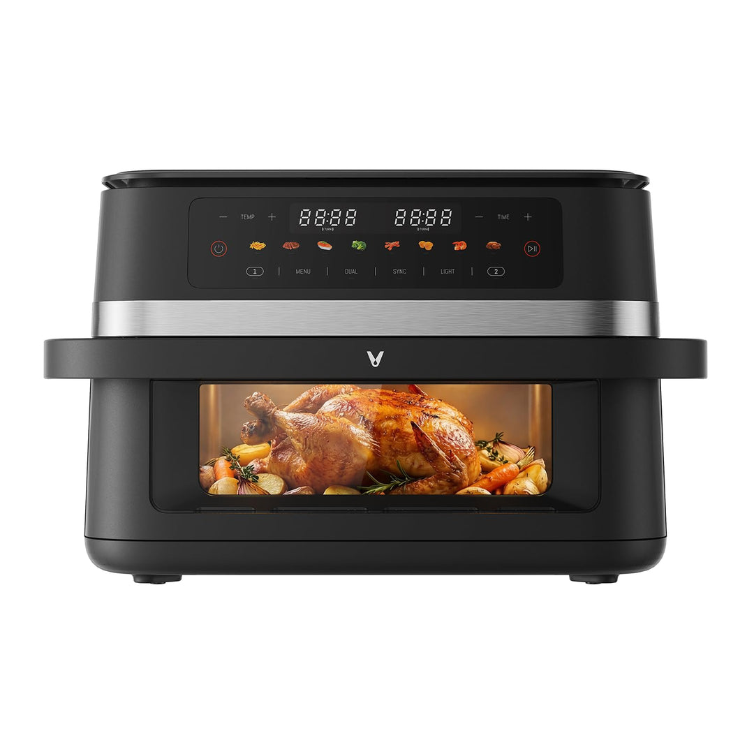 VIOMI VORTEX Pro Heissluftfritteuse, Doppelzonen, 11 L Air Fryer, 2 Kammern, 2800 W, mit Sichtfenste