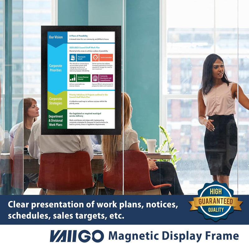 VAIIGO Magnetrahmen Info-Rahmen Selbstklebend mit Magnetverschluss für Informationsrahmen DIN A4 For