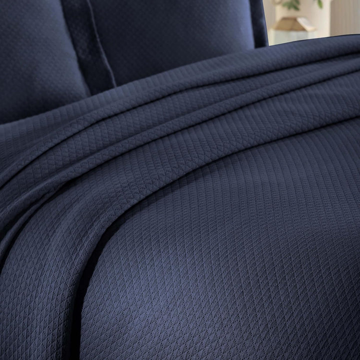 Superior Cotton Bedspread, Navy Blue, Twin Twin Marineblau, Twin Marineblau