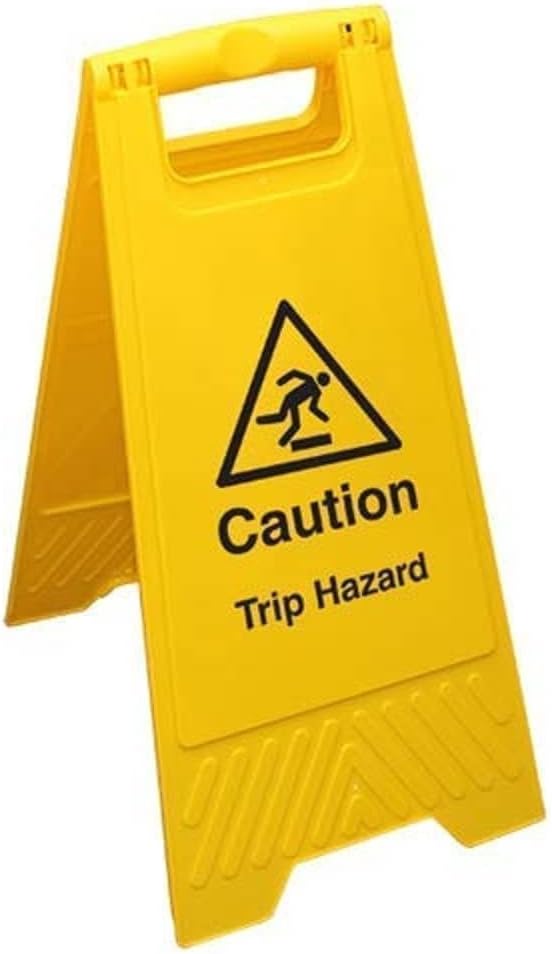 Bodenwarnschild mit Aufschrift „Caution Trip Hazard“, doppelseitig, Gelb