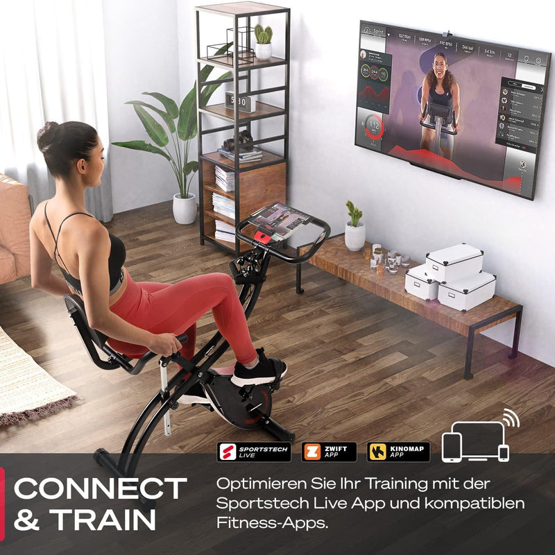 Fitness Fahrrad + Sportstech Live App mit Live- & On Demand-Kursen für Full Body Workout-Erlebnis |