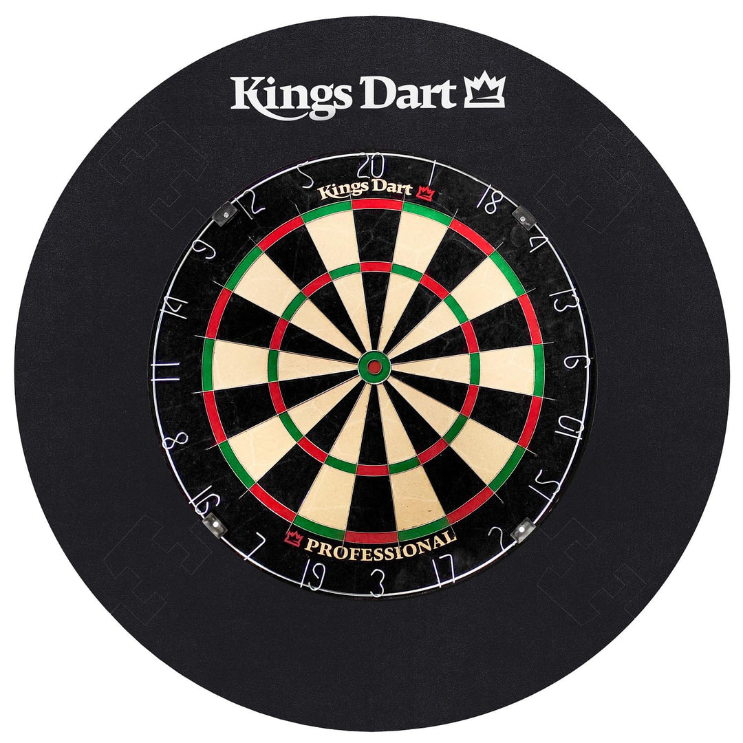 Kings Dart Dart-Set Profi | Hochwertige Sisal Steel-Dartscheibe + Dart-Surround | dünne Spider-Feldb