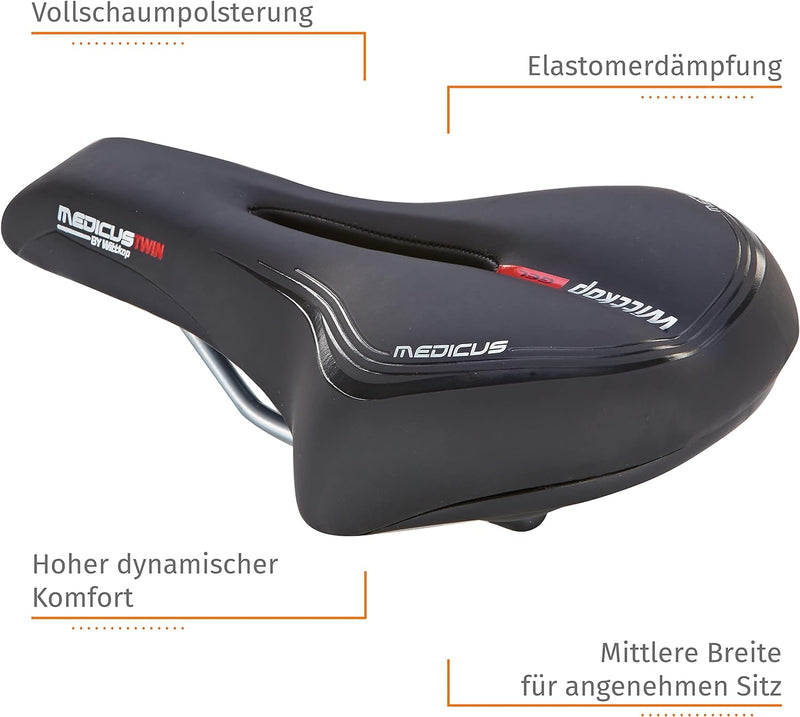 Prophete Wittkop Medicus Twin Sattel | Trekkingsattel | Fahrradsattel | Geleinlage und Elastomerdämp